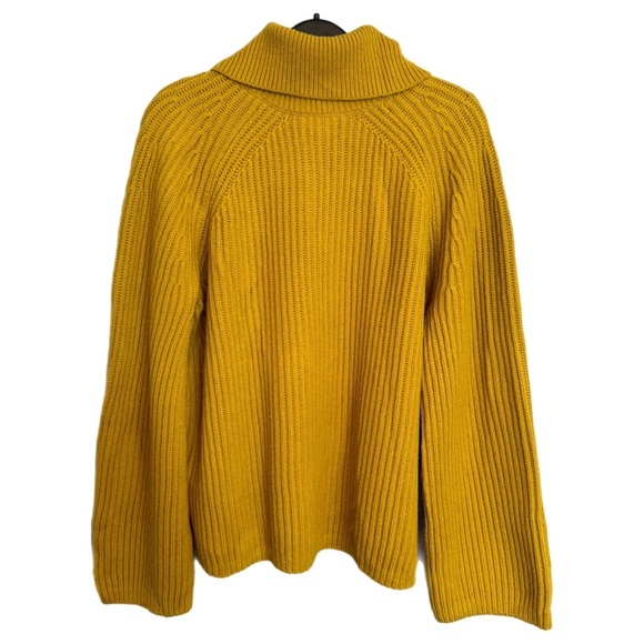 NWOT REISS Janette Half Zip Knit Sweater Size S Mustard Yellow Wool Blend Cozy - Picture 5 of 15